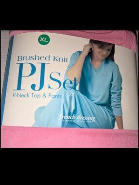 French Dressing Sleepwear Brushed Knit Pj Set Pajamas Top & Bottoms Womens XL